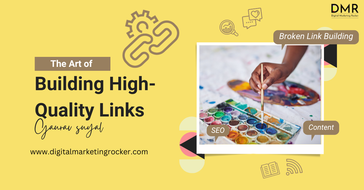 an image of panting color and brush or some link blinding elements which shows the title of the post the art of link building.